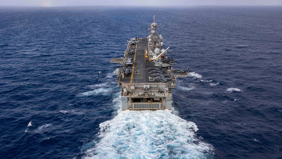 Det amerikanska stridsfartyget USS Bataan. Arkivbild.