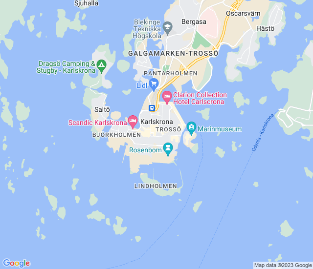 Google maps, Karlskrona