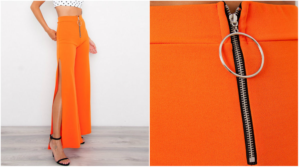 Orangea byxor med slits Orangea byxor med slits