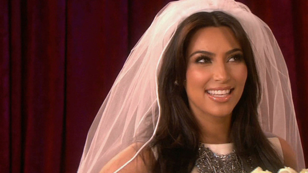 Så här glad var Kim Kardashian när hon gifte sig med Kris Humphries. 