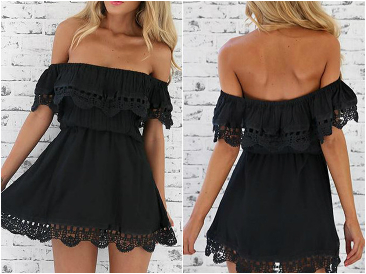 Svart off shoulder klänning Svart off shoulder klänning
