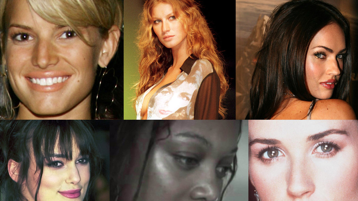 Jessica Simpson, Gisele Bundchen, Megan Fox, Keira Knightley, Tyra Banks och Demi Moore – innan sina förmodade näsoperationer. 