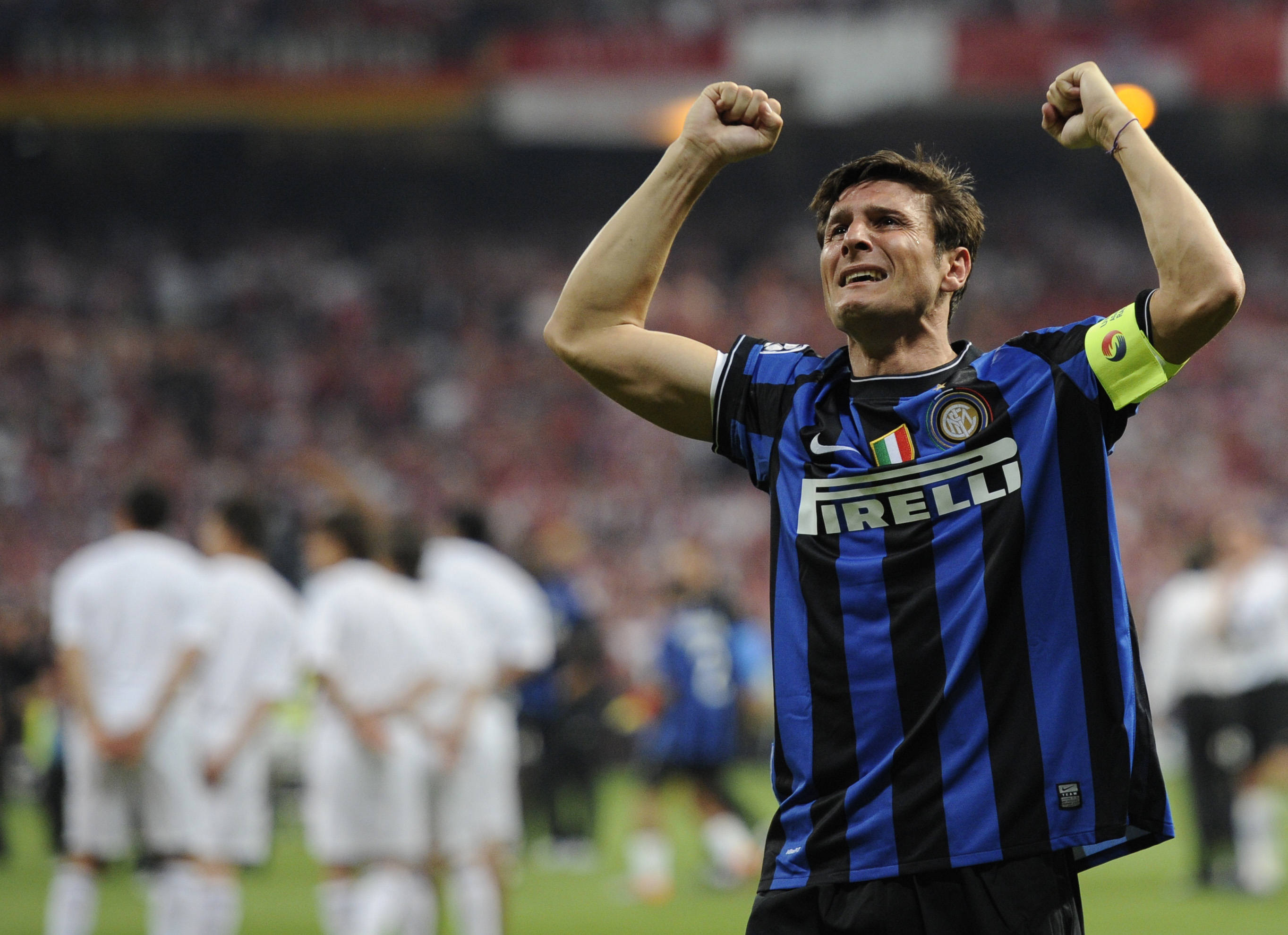 Zanetti, som gjorde sin 700:e match i Inter-tröjan i kväll, fällde många glädetårar.