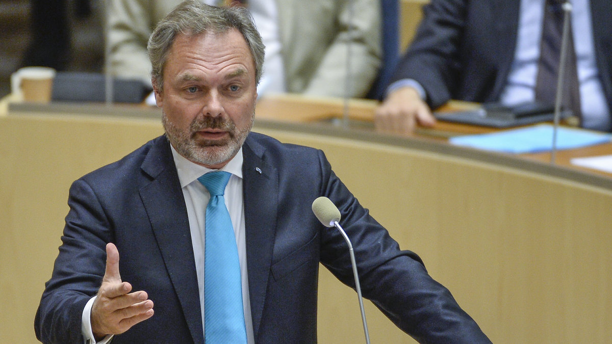 Jan Björklund, partiledare för Folkpartiet, i en debatt i riksdagen tidigare i år.