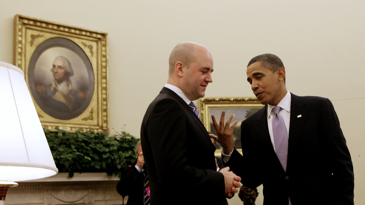 Reinfeldt på besök i Vita huset 2009.
