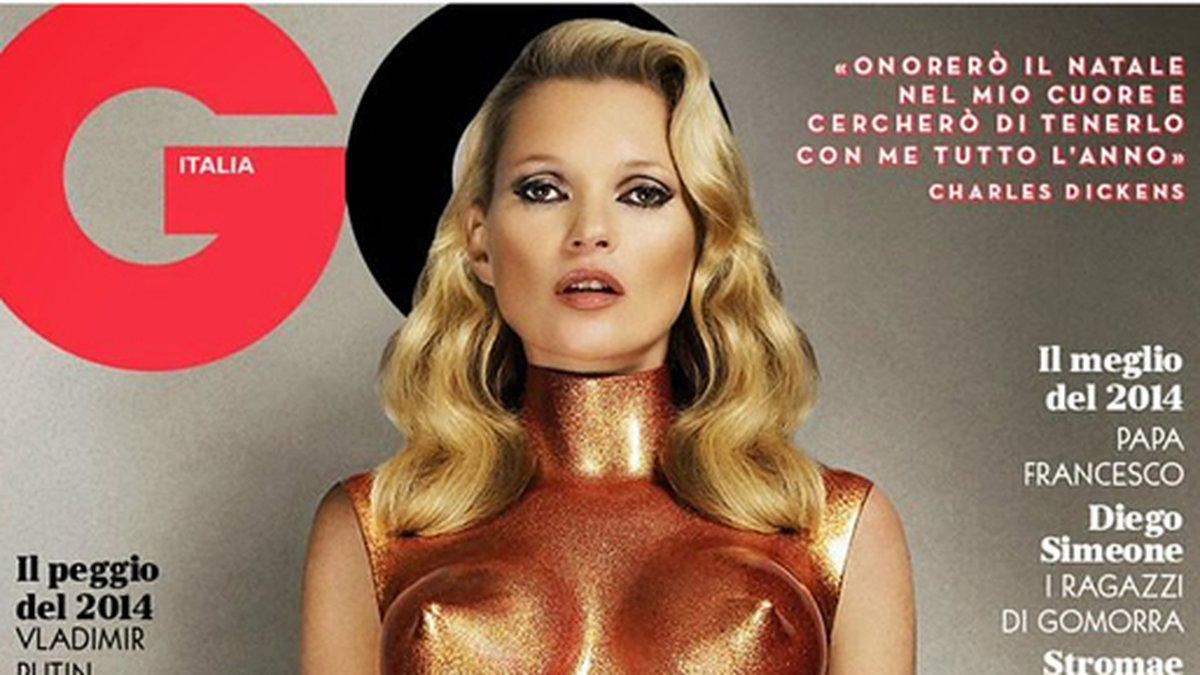 Kate Moss på omslaget till italienska GQ. 