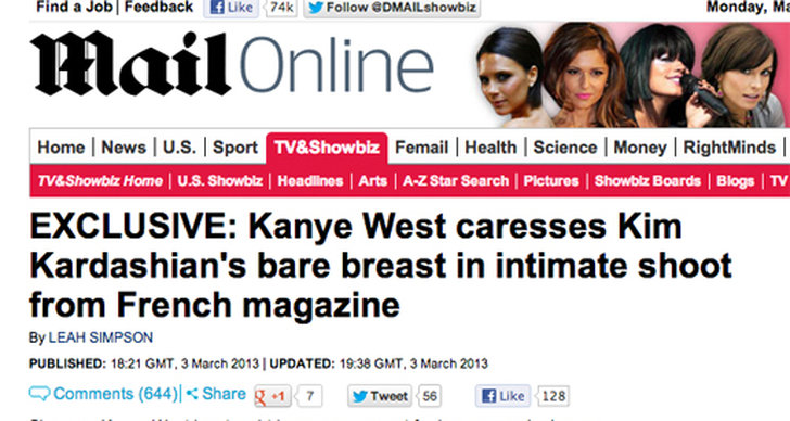 Kim Kardashian, Bild, Omslag, Bröst, Kanye West