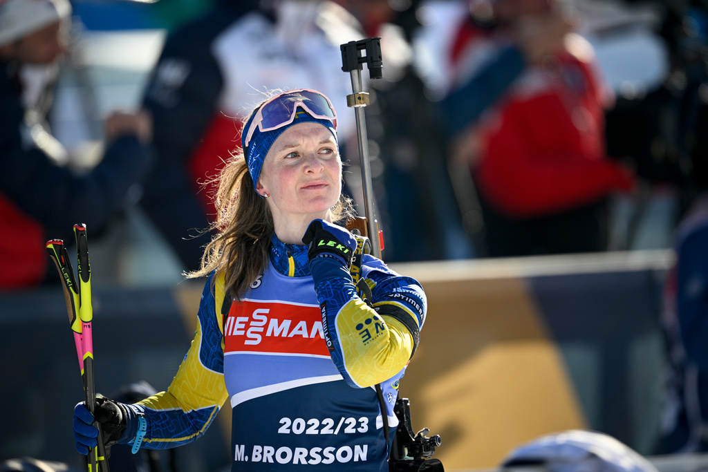 Mona Brorsson under torsdagen träning under skidskytte-VM i tyska Oberhof.
