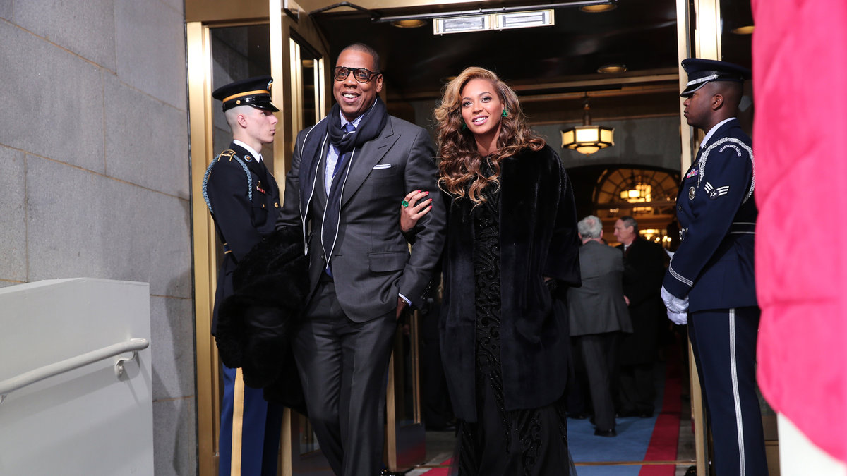 Jay Z och Beyonce under sitt besök hos Obama. 