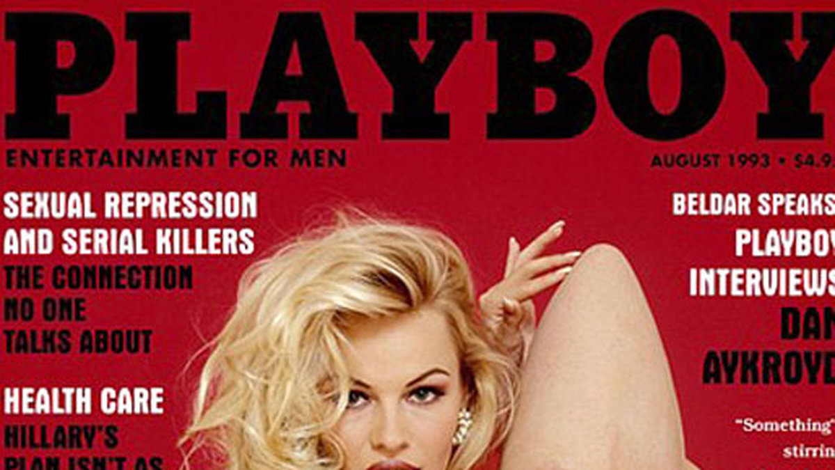 Pamela på omslaget till Playboy 1993.