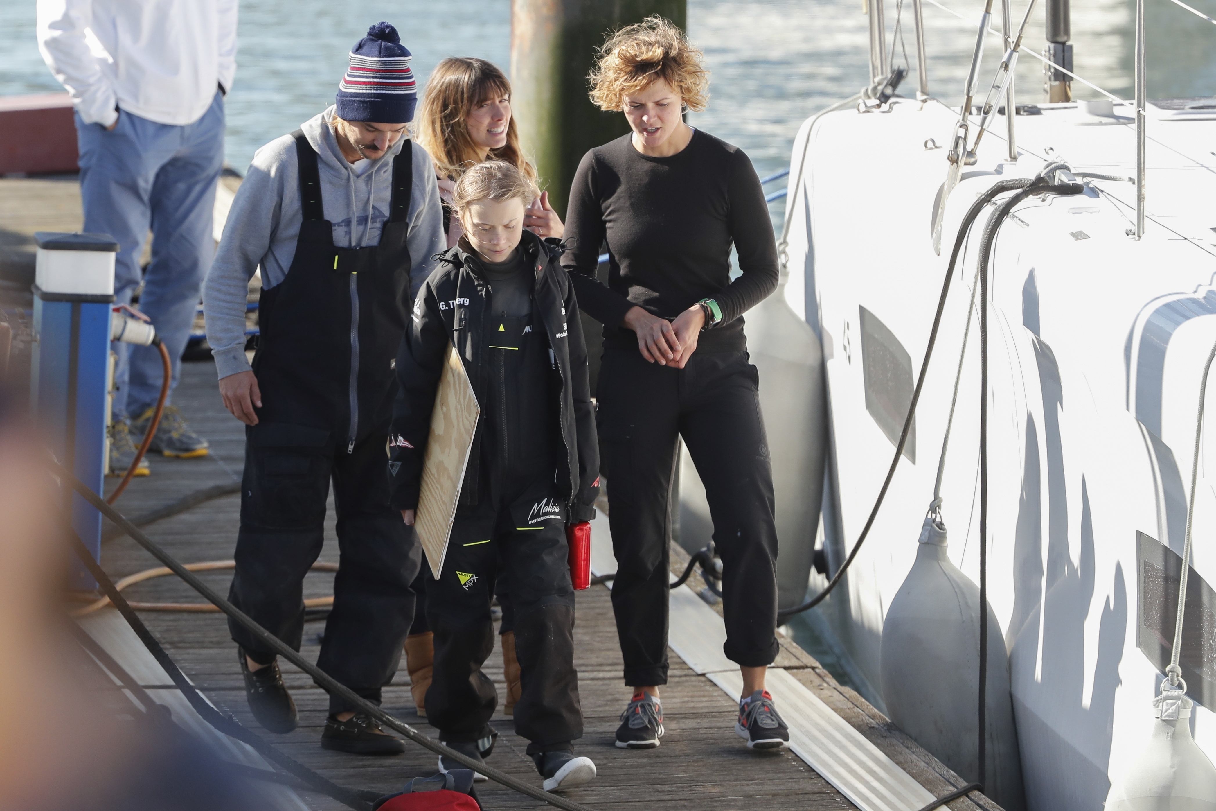 Greta Thunberg i land. Greta Thunberg i land.