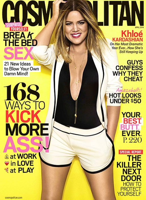 Khloe Kardashian på omslaget till Cosmopolitan.