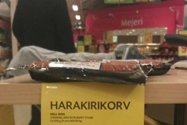 Harakiri-mini säljs på vissa Coop och Ica.