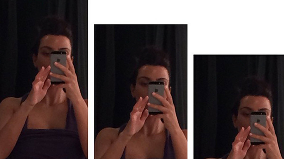 Kim flashar magrutorna på Instagram i maj 2014. 