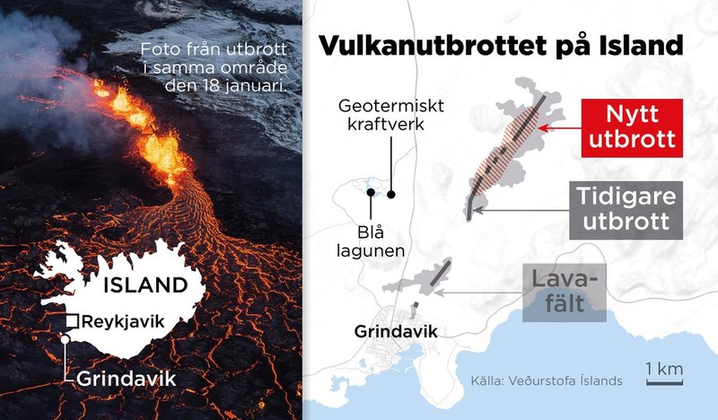 Kartan visar området där det nya utbrottet inträffat.