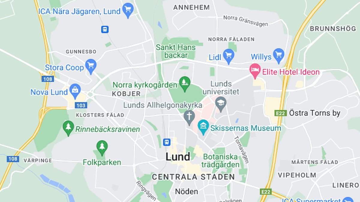Google maps, Lund