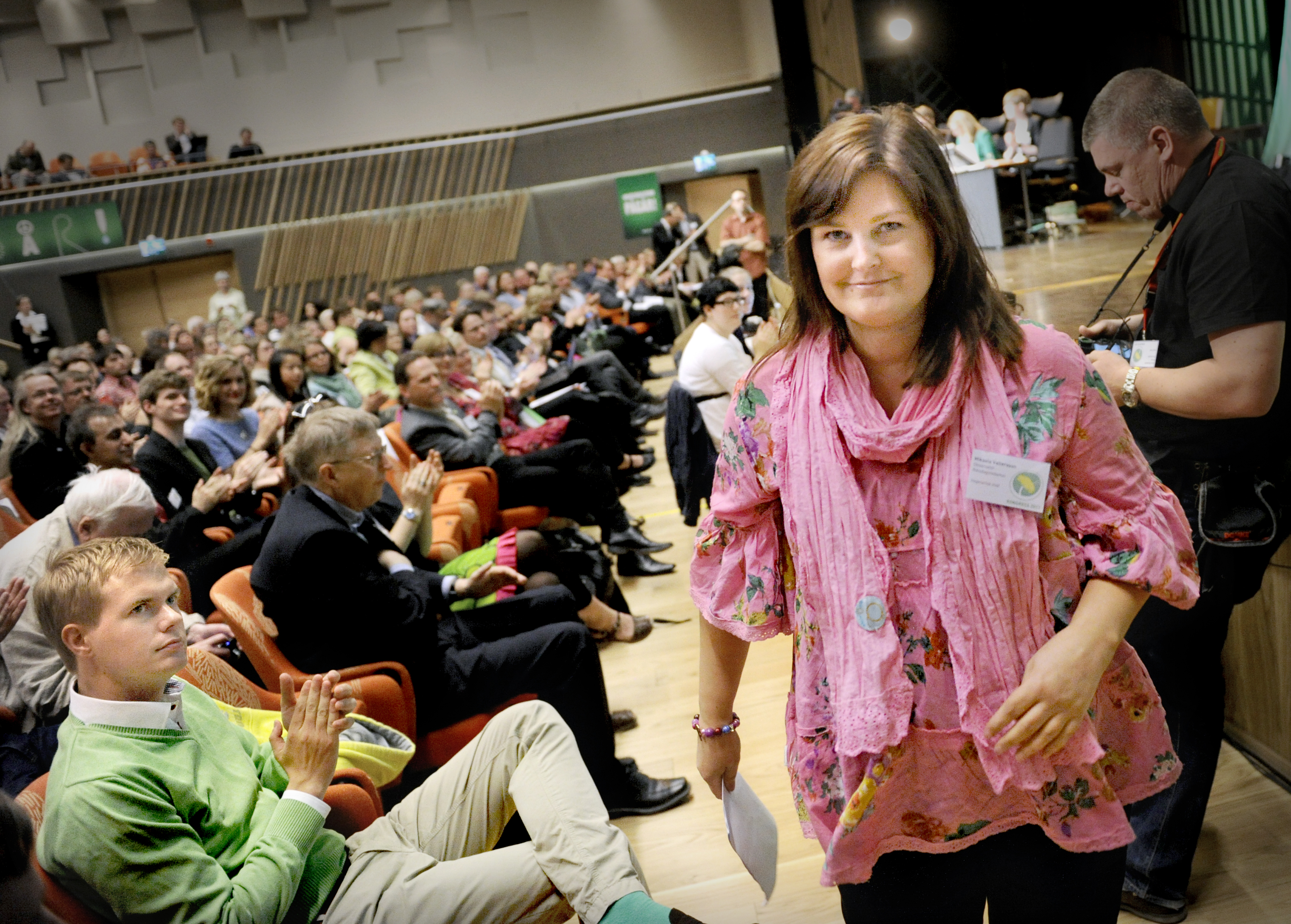 Mikaela Valtersson på partikongressen.