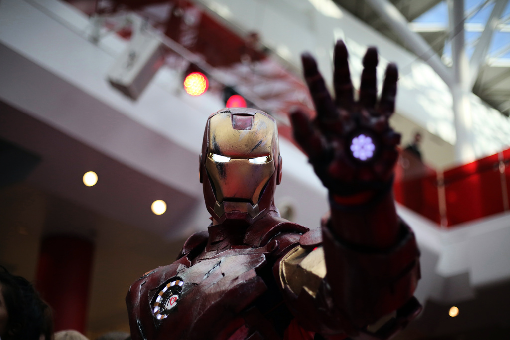 En person utklädd till Iron Man. Arkivbild.