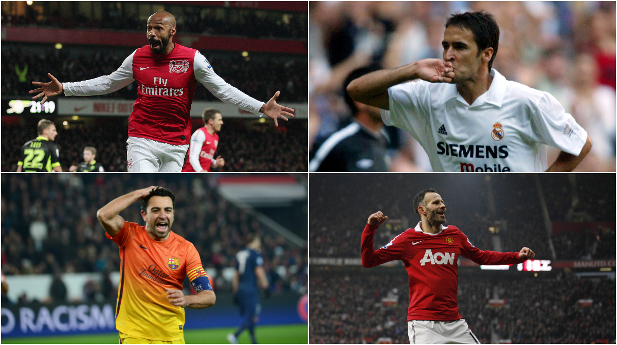 Alla de här fyra världsstjärnorna finns med i det lag som har gjort flest matcher i Champions League.