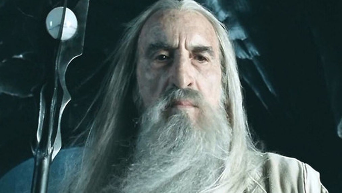 Christopher Lee som Saruman i Sagan om Ringen. 