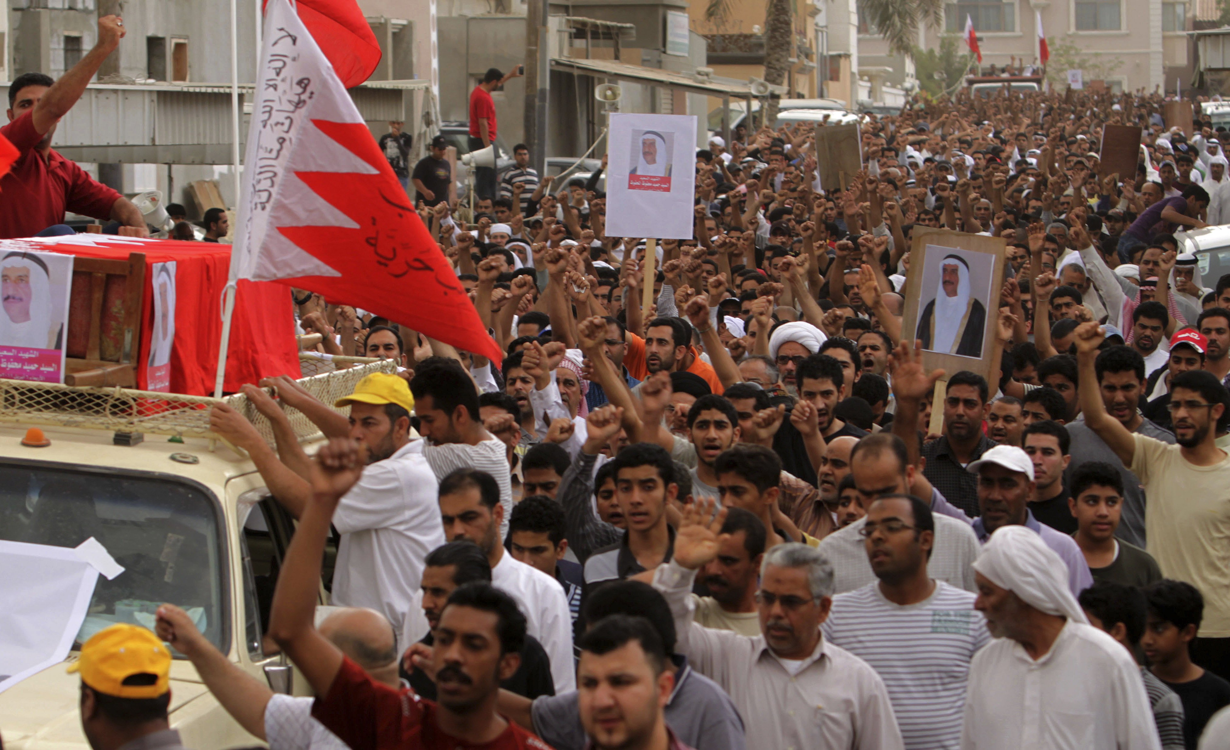 Protester i Bahrain tidigare under våren.