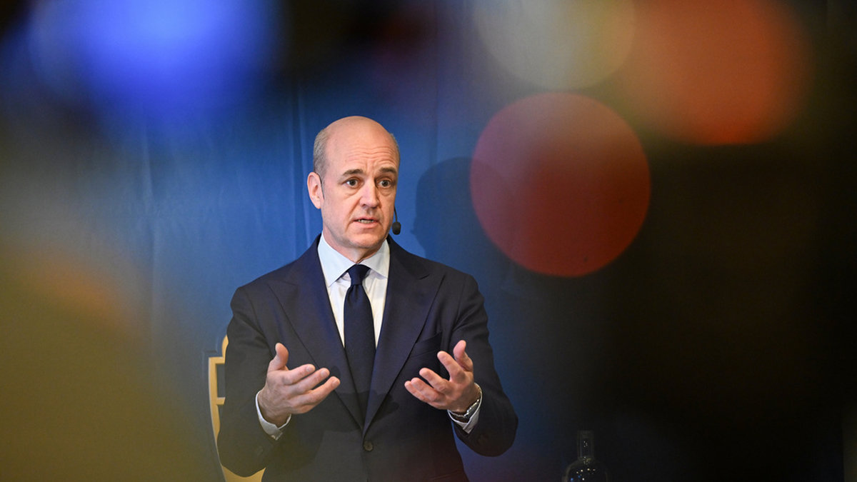 Fredrik Reinfeldt på tisdagens pressträff.