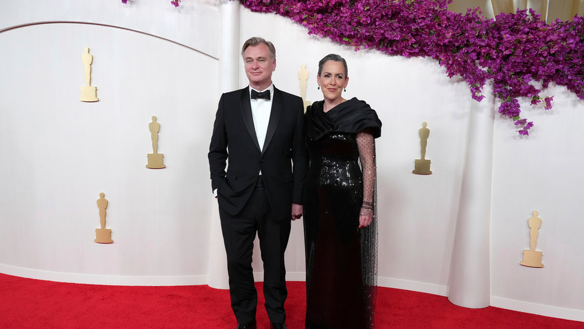 Paret Christopher Nolan och Emma Thomas vid Oscarsgalan tidigare i mars.