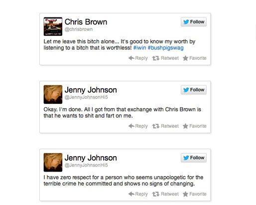 Jenny Johnson tröttnade till slut på Browns barnsliga beteende. Jenny Johnson tröttnade till slut på Browns barnsliga beteende.