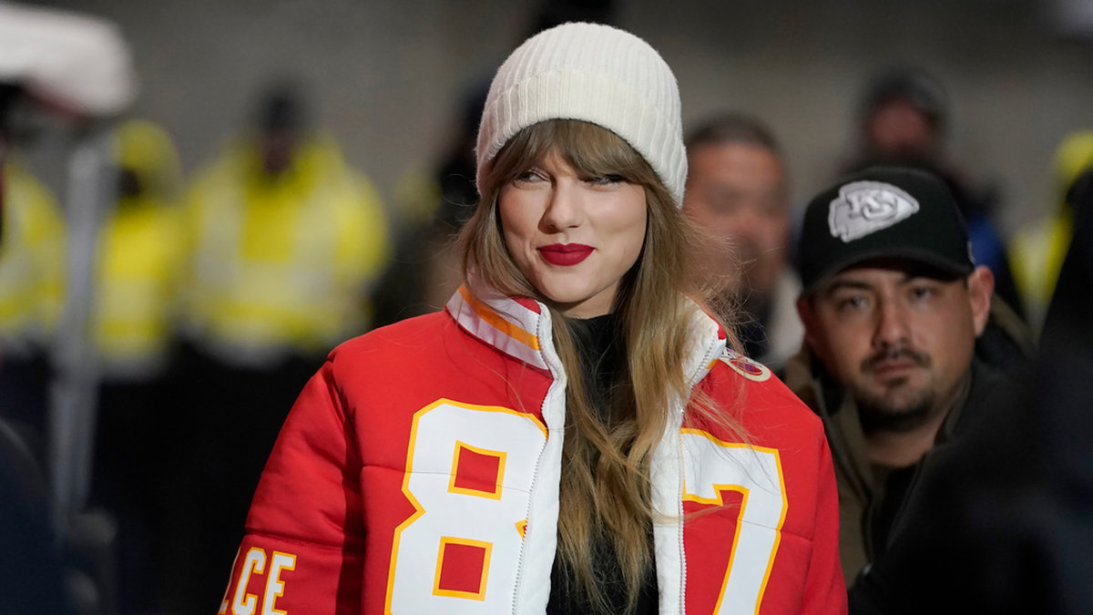 Taylor Swift på en NFL-match där hennes pojkvän Travis Kelce spelade. Arkivbild.