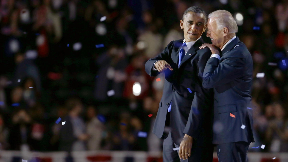 Obama tillsammans med vice presidenten Joe Biden.