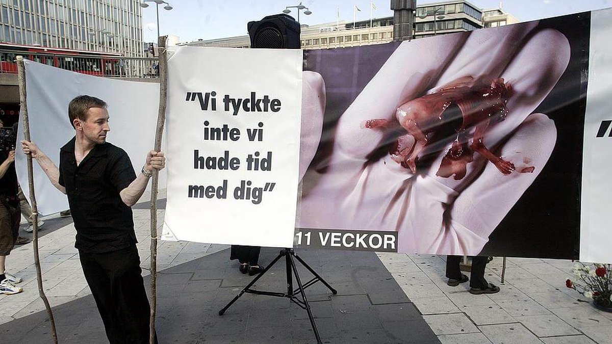 Abortprotest i Stockholm 2005. 