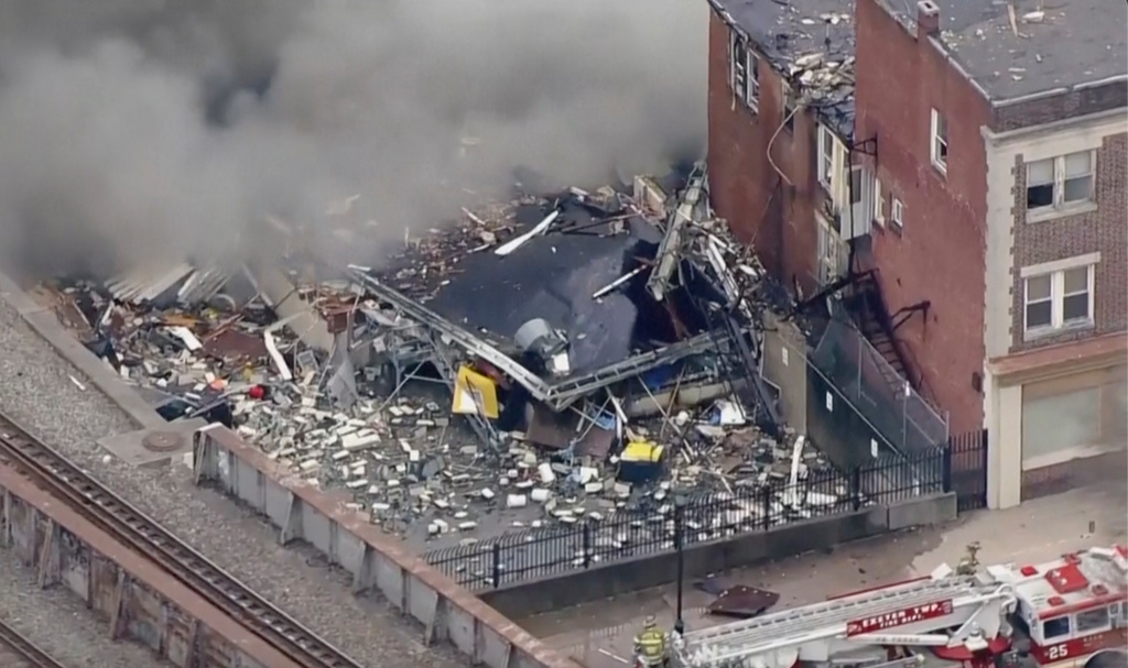 Byggnaden kollapsade i explosionen.
