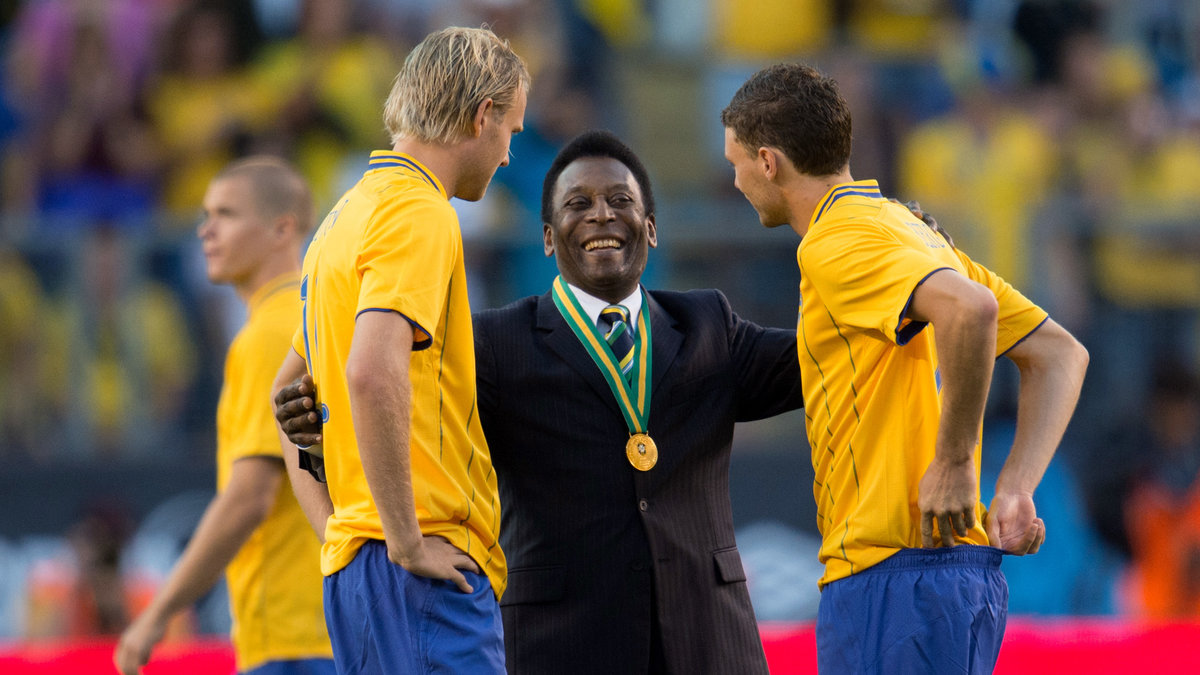 Pelé närvarade på den sista landskampen på Råsunda i augusti 2012. Brasilien besegrade Sverige med 3–0.