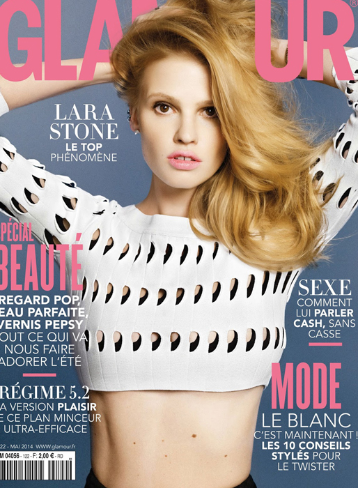 Lara Stone på omslaget till Glamour. Lara Stone på omslaget till Glamour.