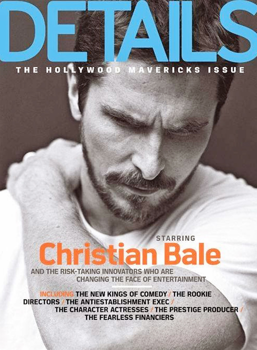 Christian Bale på omslaget till Detail. 