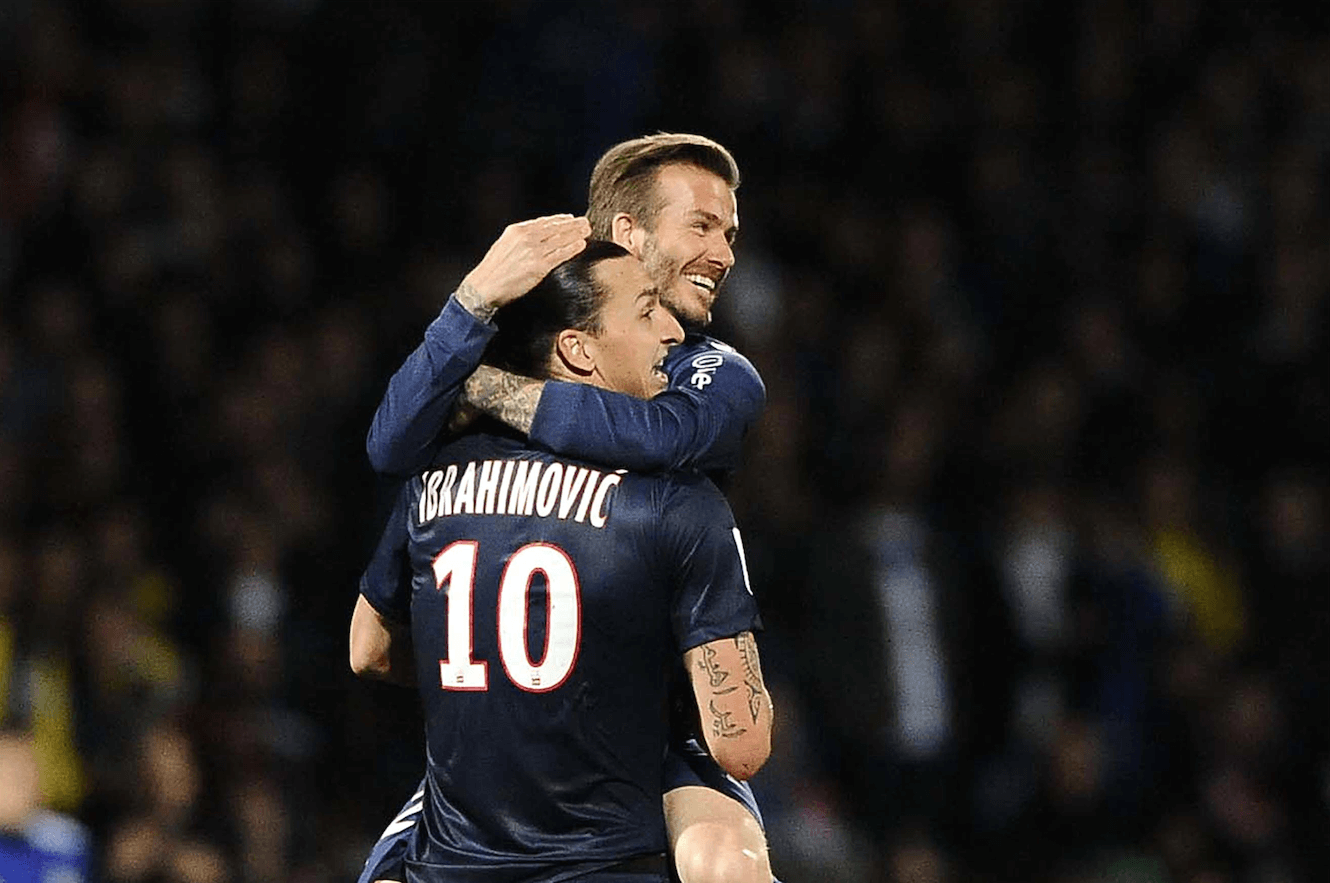 Efter Milantiden bar det av till Paris för Zlatan. Där fick han spela MED David Beckham. 