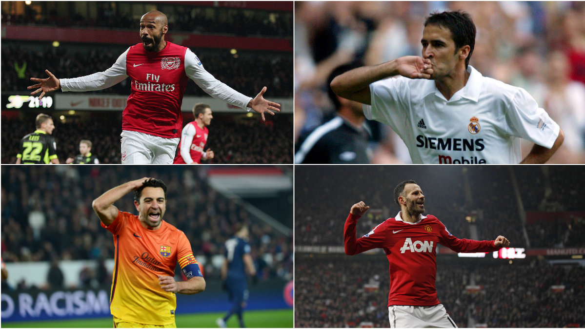 Alla de här fyra världsstjärnorna finns med i det lag som har gjort flest matcher i Champions League.