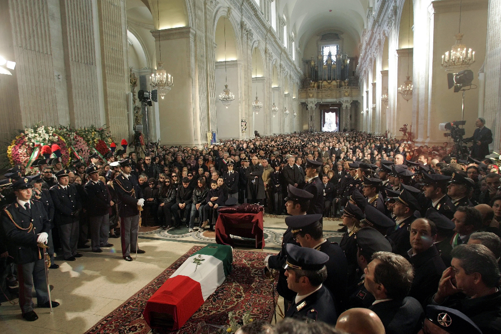 Filippo Racitis begravning.
