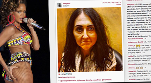 Journalisten Liz Jones gick till attack mot Rihanna – som i sin tur gav igen på sin Instagram. Journalisten Liz Jones gick till attack mot Rihanna – som i sin tur gav igen på sin Instagram.