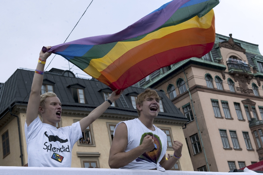 Folk tog i från topp till tå för att vråla i glädjens namn på Prideparaden i Stockholm på lördagen.