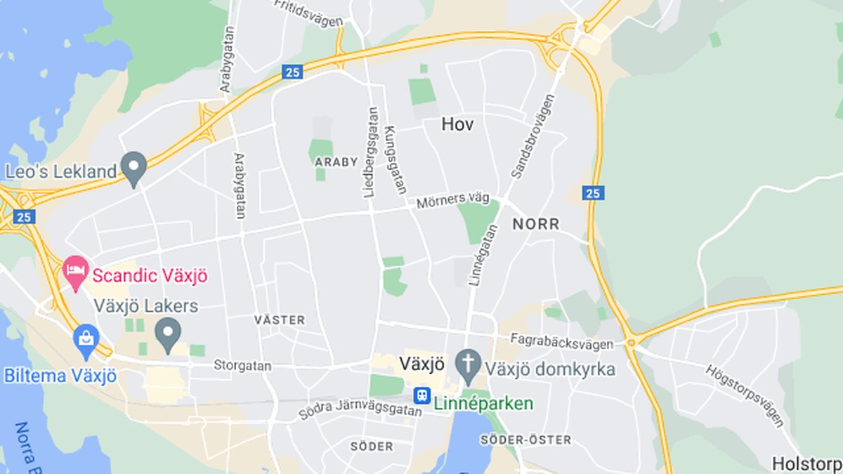 Google maps, Växjö
