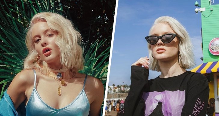 Bilden är ett montage. Den vänstra bilden är från Zara Larssons nya album "Ruin my life". Bilden till vänster är tagen för Zaras kollektion tillsammans med NA-KD.