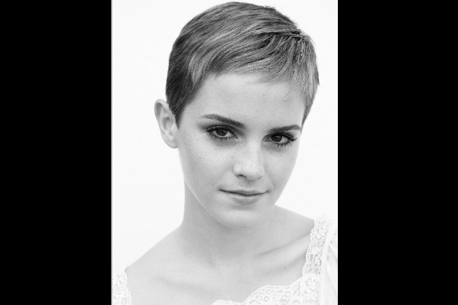 Emma Watson i sin nya frisyr.