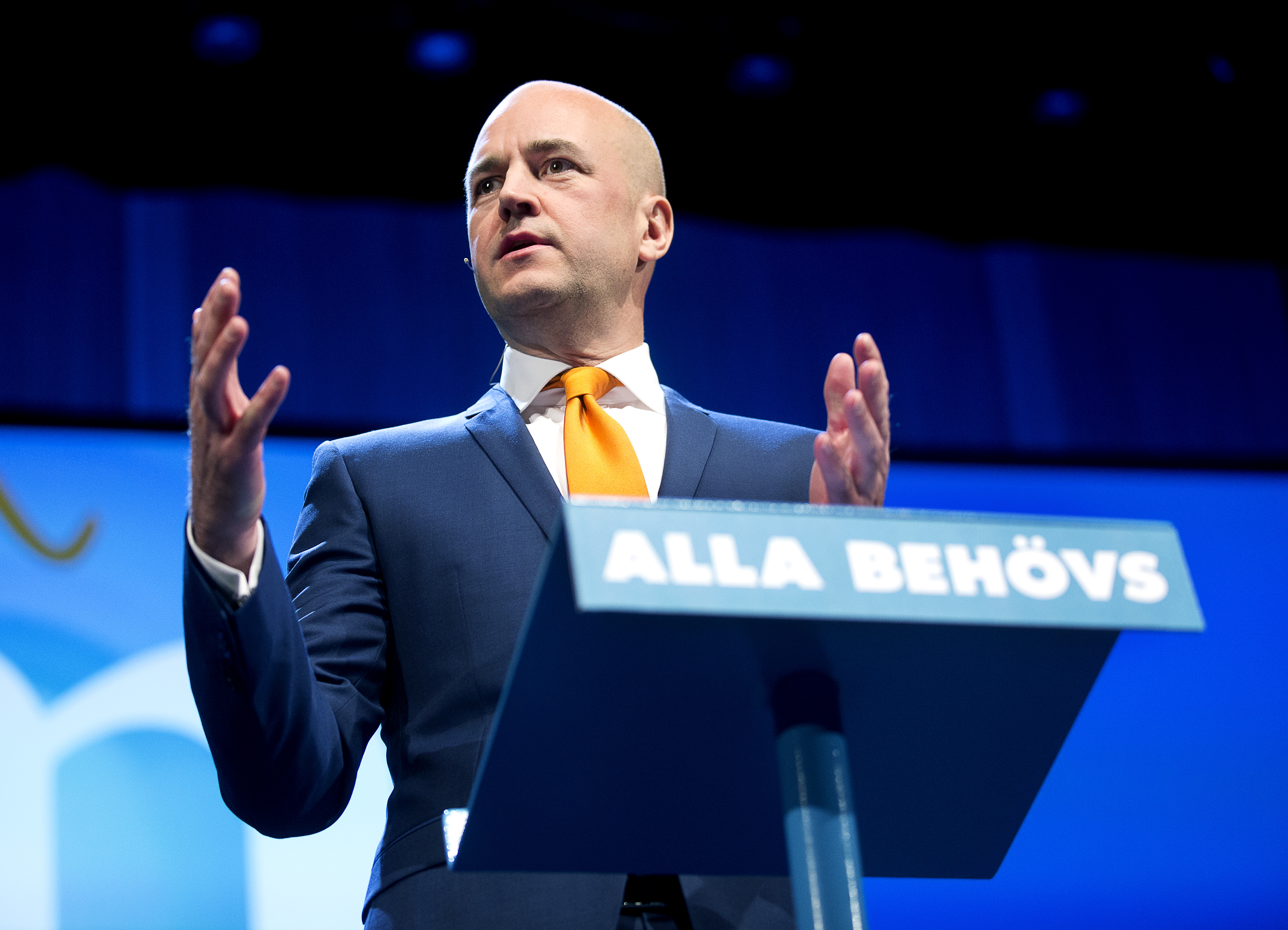 Reinfeldt under sitt tal på arbetsstämman i Norrköping.
