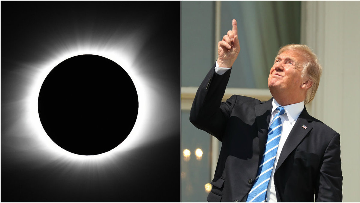 Trump ville "leva lite" och stirrade upp mot solförmörkelsen. 