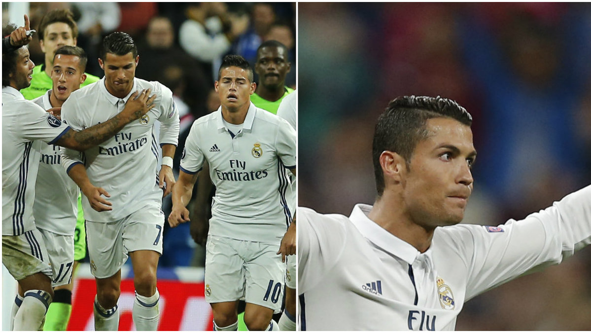 Ronaldo firade väldigt lite när han satte sin frispark som betydde 1-1 mot sin förra klubb Sporting Lissabon.