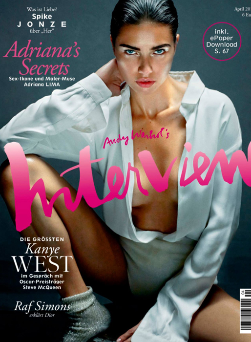 Adriana Lima på omslaget till Interview. 