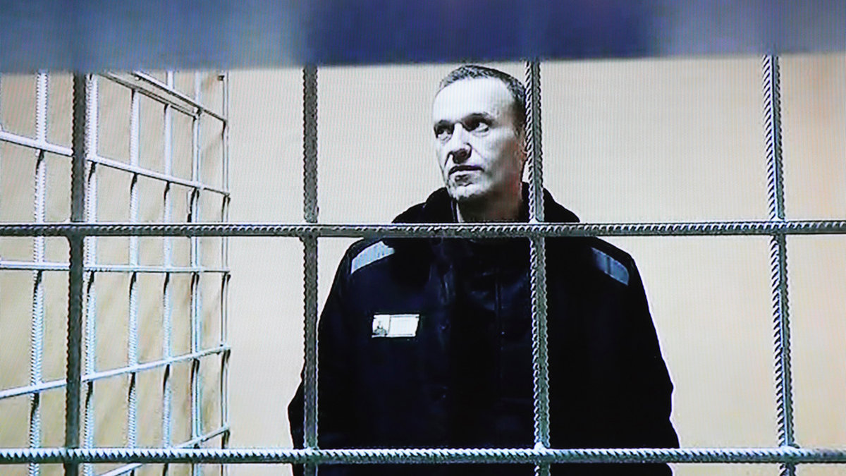 Oppositionsledaren Aleksej Navalnyj har snart avtjänat ett år i fängelset. Bilden är från ett videoframträdande i december i samband med en rättsförhandling